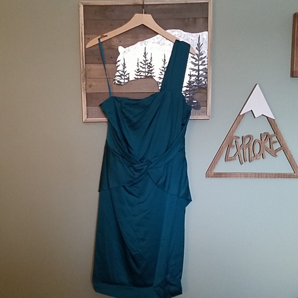 Peacock Blue One Shoulder Dress